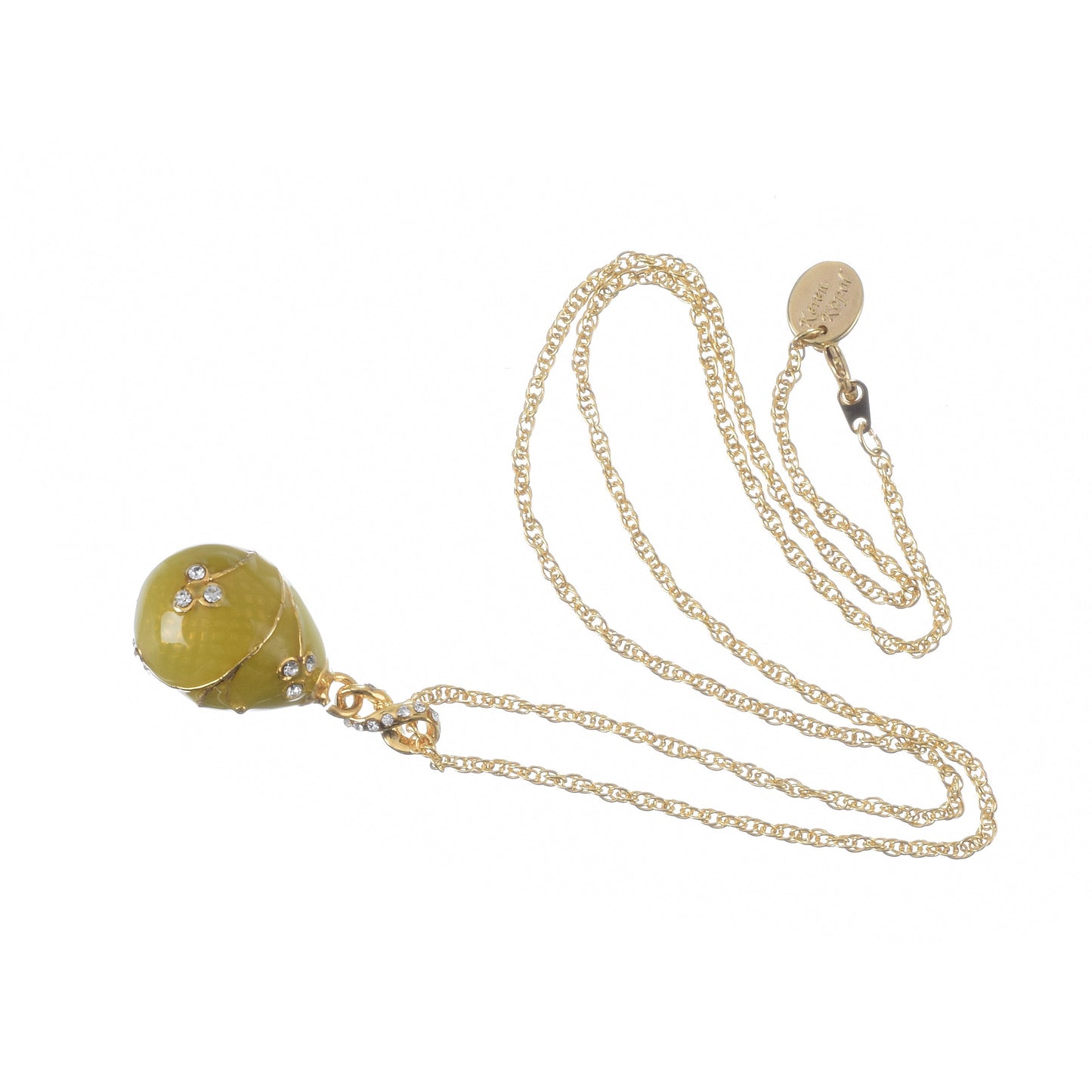 Yellow Egg Pendant Gold Necklace by Keren Kopal