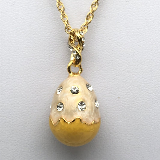 Yellow Egg Pendant Necklace by Keren Kopal