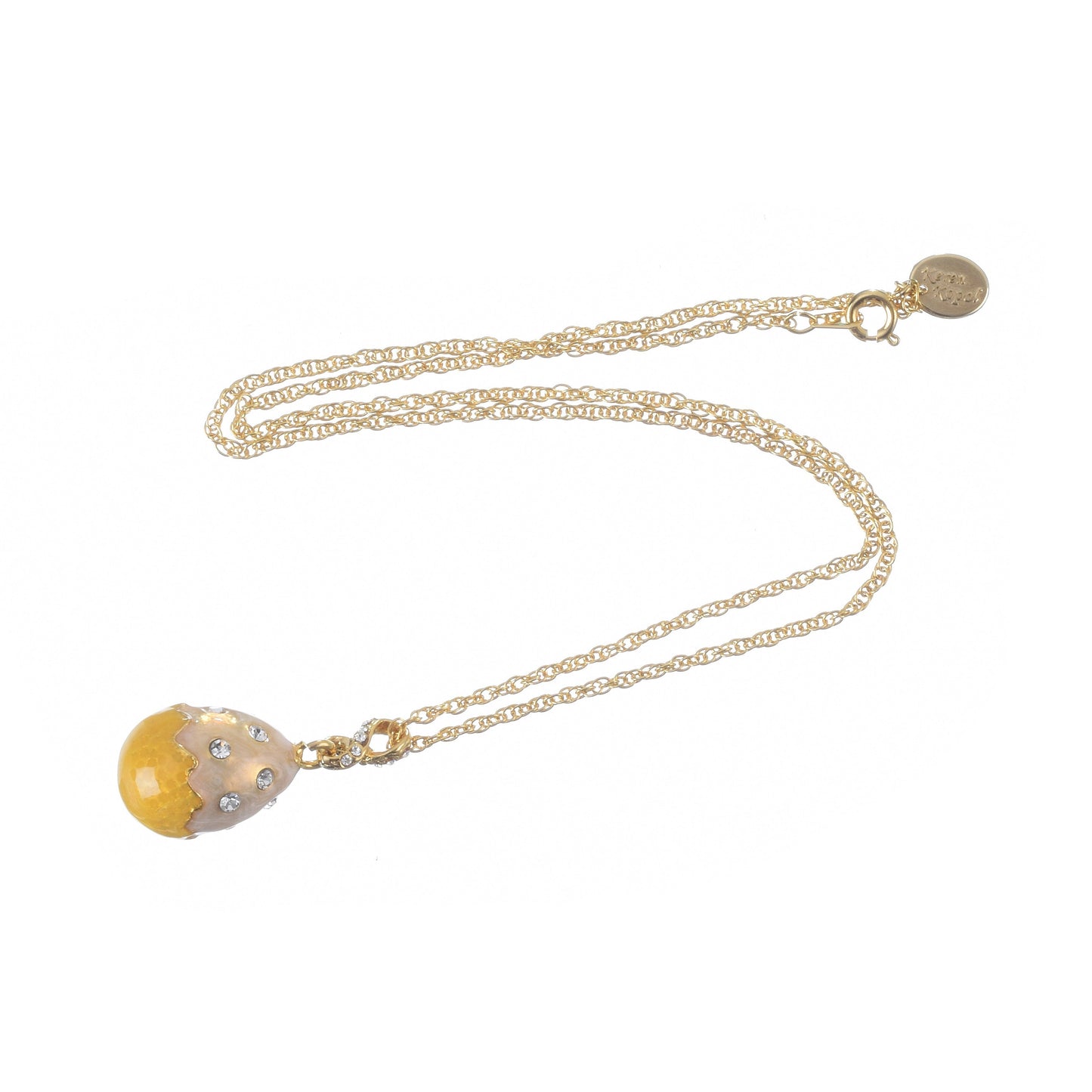 Yellow Egg Pendant Necklace by Keren Kopal