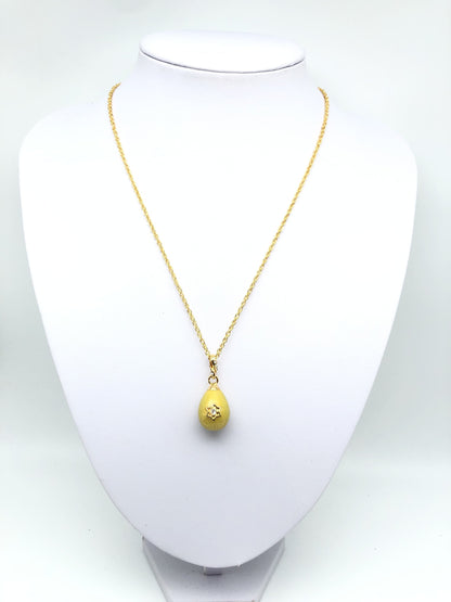 Yellow Egg Star of David Pendant Gold Necklace by Keren Kopal