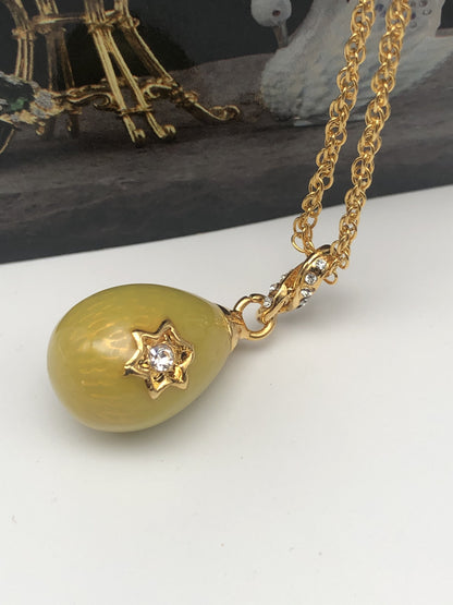 Yellow Egg Star of David Pendant Gold Necklace by Keren Kopal