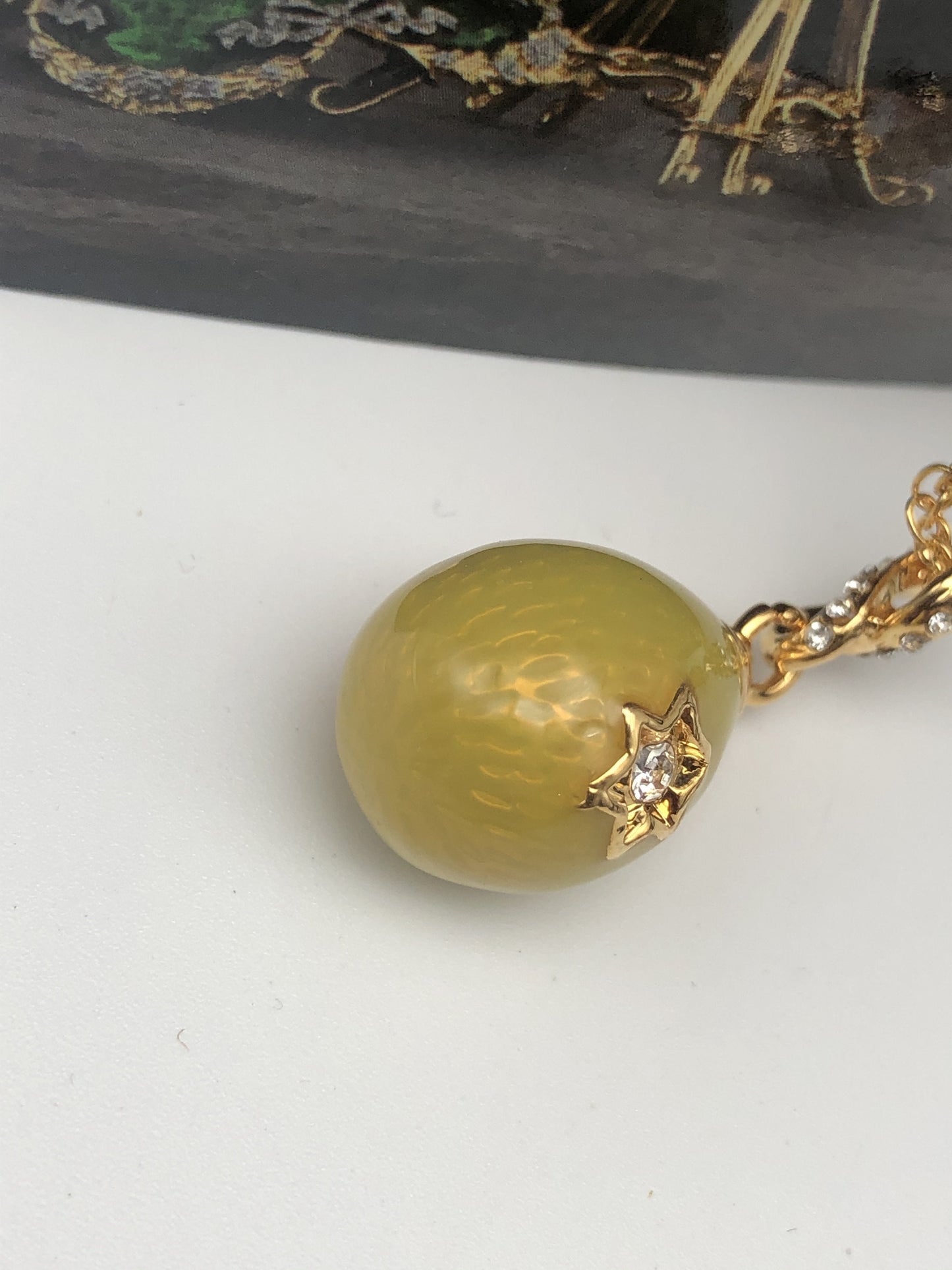 Yellow Egg Star of David Pendant Gold Necklace by Keren Kopal