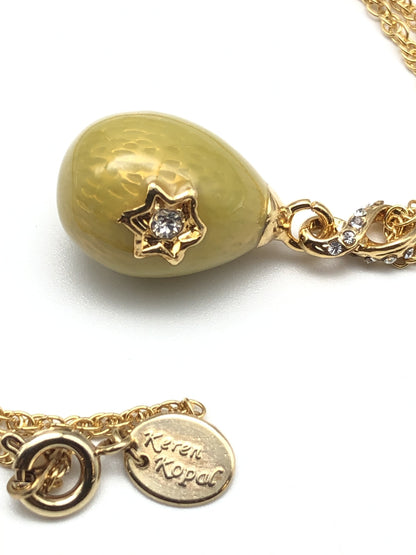 Yellow Egg Star of David Pendant Gold Necklace by Keren Kopal