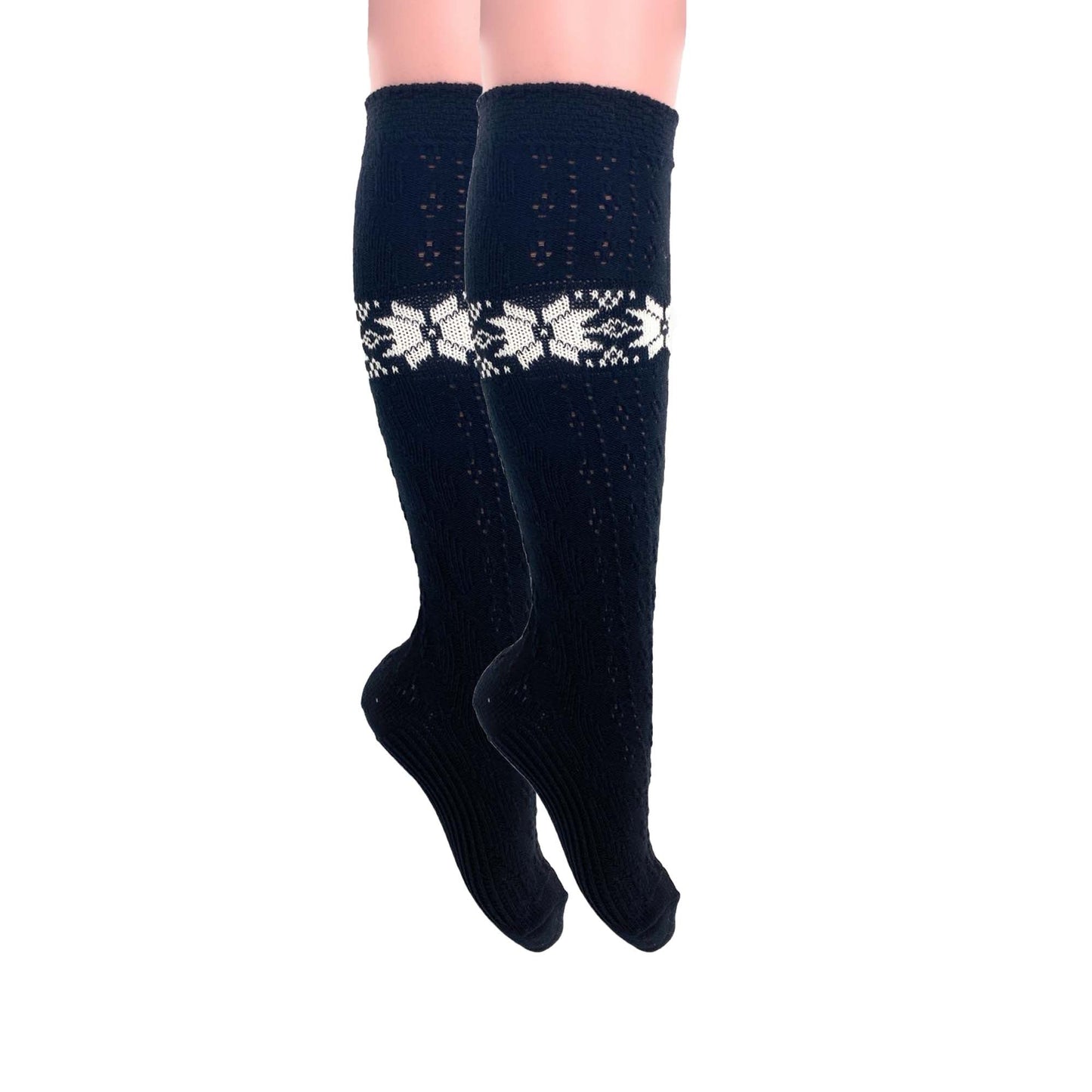 1 Pair - Cotton Knee High Knitted Socks for Women Novelty Knee Socks by Mars Outlet Store LLC