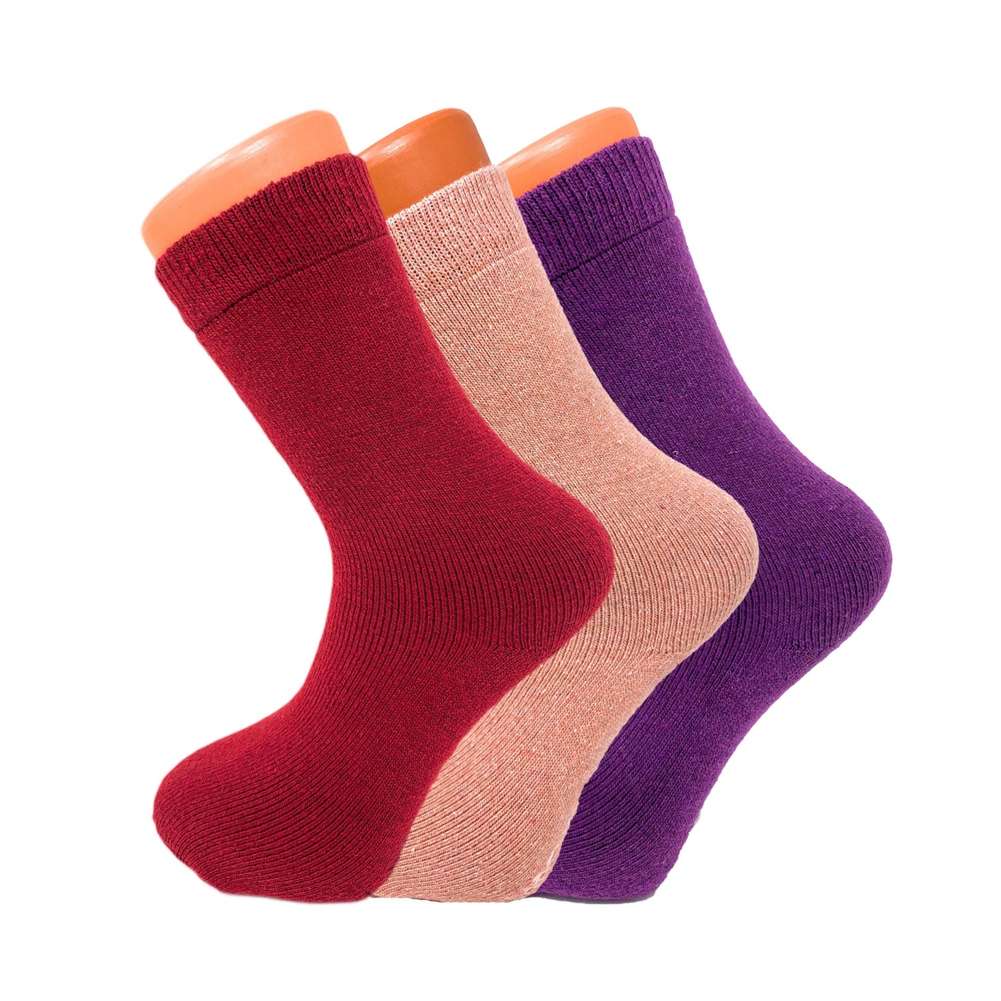 3 Pairs - Women Thermal Winter Socks Soft and Cozy Thick Casual Crew Wool Socks by Mars Outlet Store LLC