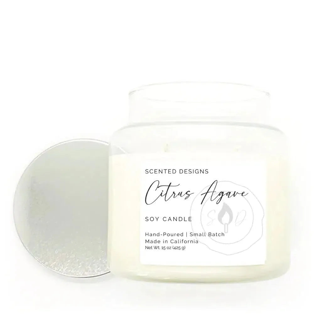 Citrus Agave 2-Wick Soy Candle - 15oz Apothecary Jar by Scented Designs Candle Company