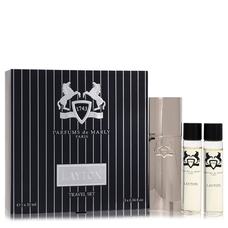 Layton Royal Essence by Parfums De Marly Three Eau De Parfum Sprays Travel Set 3 x .34 oz for Men by Avera Group