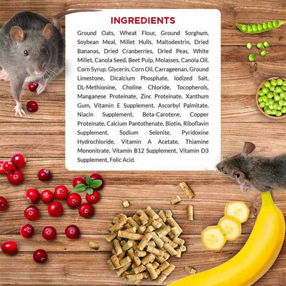 Nutritionally Complete Adult Rat Food With Bananas, Cranberries, and Peas by Lafeber: Fortified Foraging Diet for Healthy, Happy Rats by Dog Hugs Cat