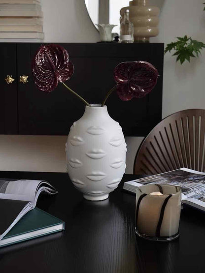 Lip Vase - Modern Abstract Decorative Ceramic Flower Centerpiece Vase by INSPECIAL HOME