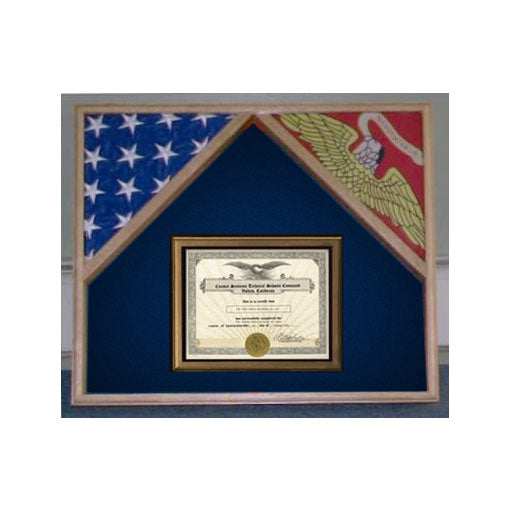 Military Flag Case For 2 Flags and Certificate Display Case - 4' x 6' Flag. by The Military Gift Store