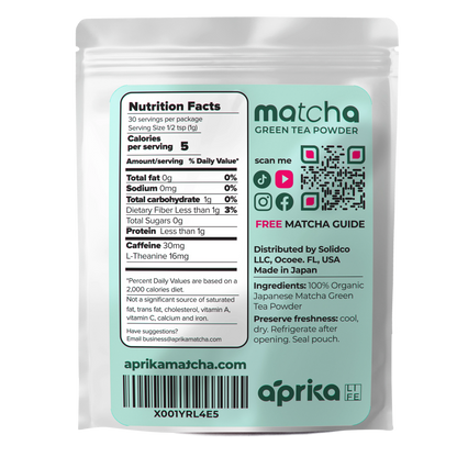 Organic Japanese Matcha Green Tea Powder by Aprika Life