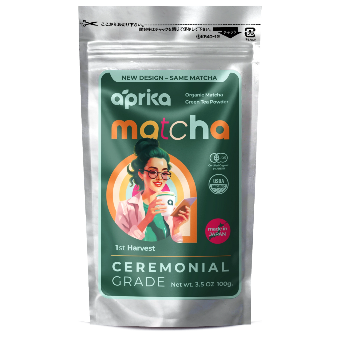 Organic Japanese Ceremonial Grade Matcha Green Tea Powder by Aprika Life