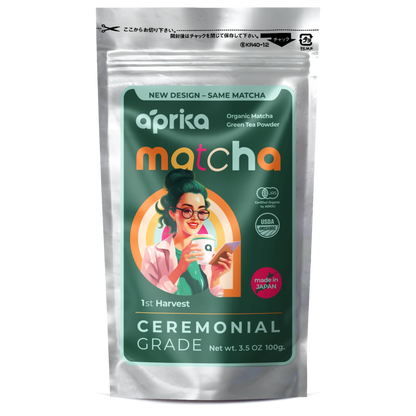 Organic Japanese Ceremonial Grade Matcha Green Tea Powder by Aprika Life