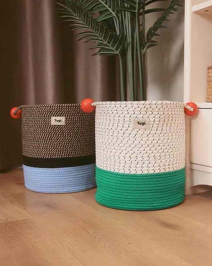 Maximalism Inspired Handmade Woven Laundry Storage Baskets by INSPECIAL HOME