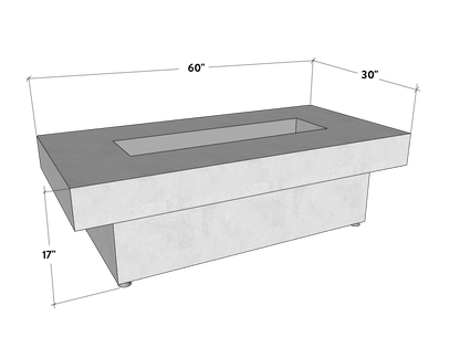 Toplina - Rectangular Concrete Fire Pit Table by Crete Design