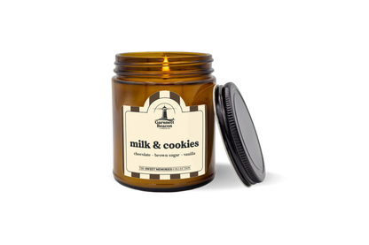 Milk & Cookies Candle - Chocolate, Brown Sugar, Vanilla Scent by Garsnett Beacon Candle Co.