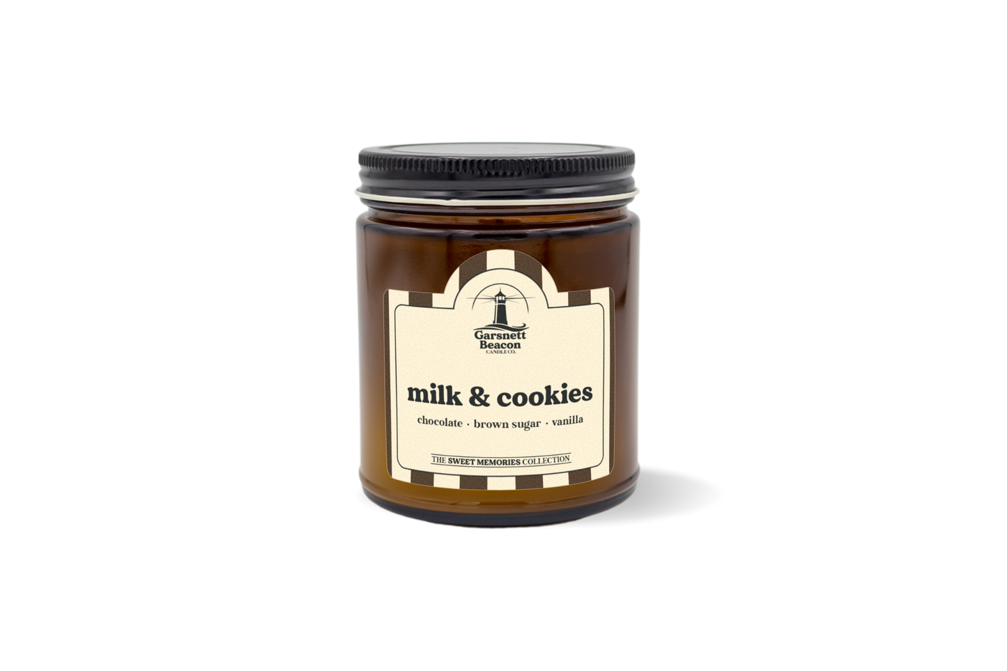 Milk & Cookies Candle - Chocolate, Brown Sugar, Vanilla Scent by Garsnett Beacon Candle Co.