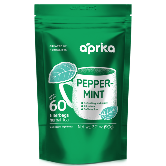 100% Pure Peppermint Herbal Tea, 60 bags by Aprika Life