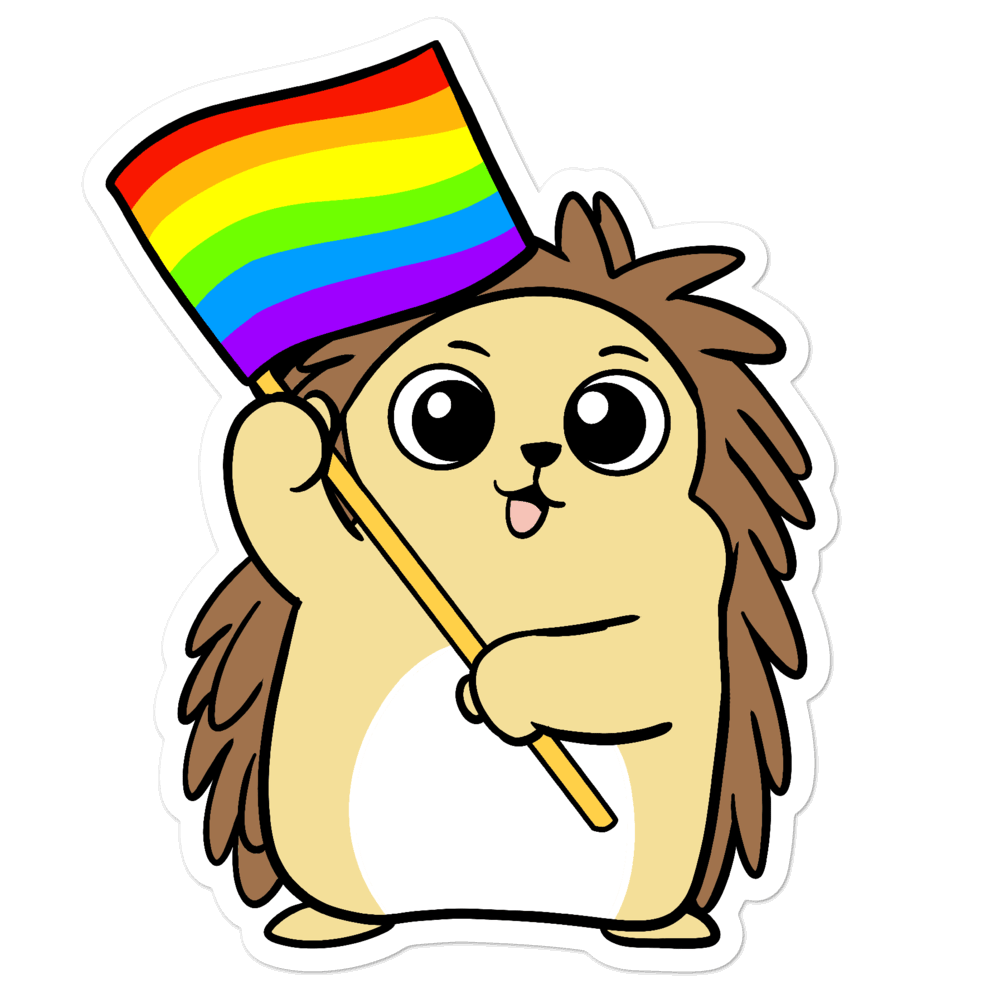 LGBTQ Porcupine Cartoon - Bubble-free stickers by Proud Libertarian