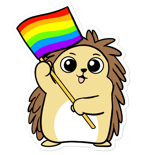 LGBTQ Porcupine Cartoon - Bubble-free stickers by Proud Libertarian