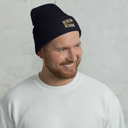 No Victim No Crime Cuffed Beanie by Proud Libertarian