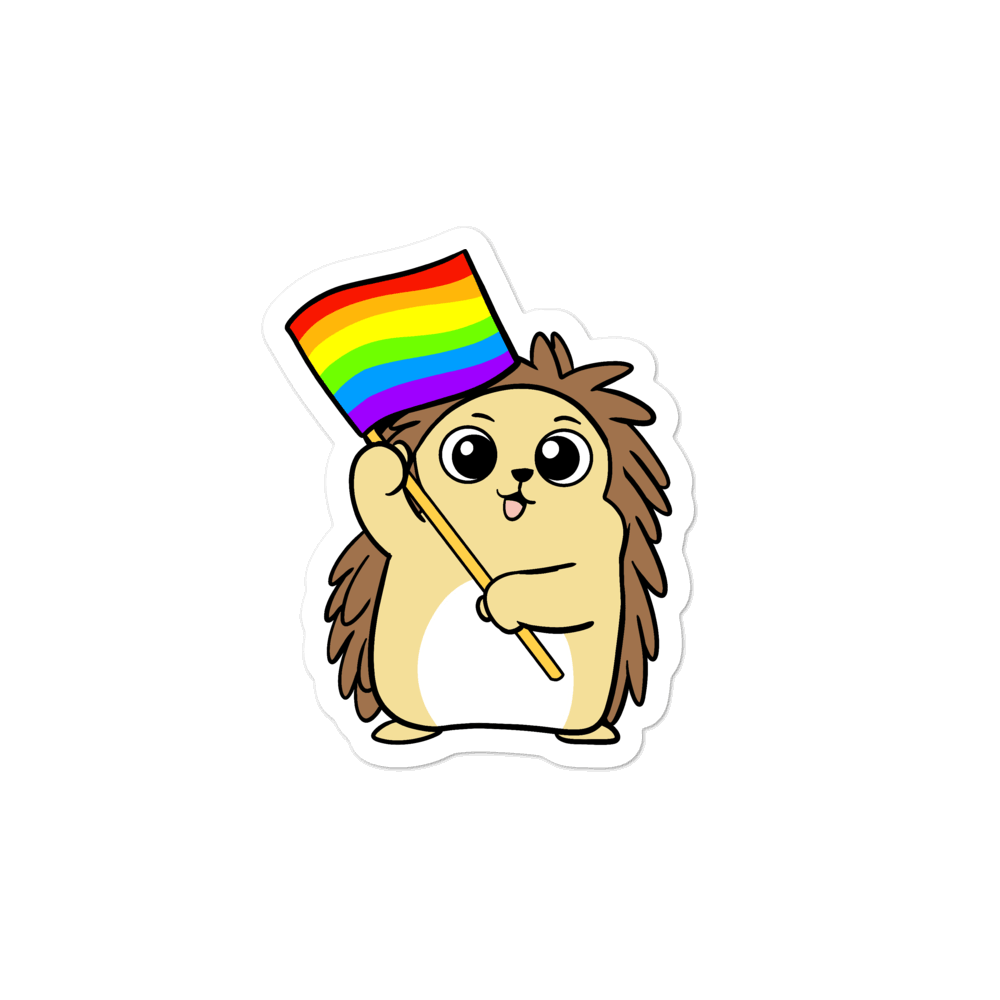 LGBTQ Porcupine Cartoon - Bubble-free stickers by Proud Libertarian