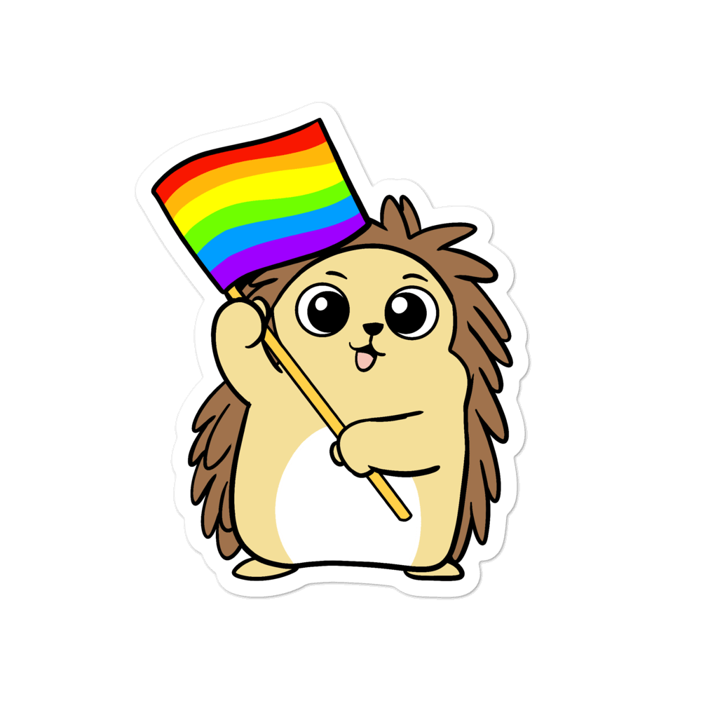 LGBTQ Porcupine Cartoon - Bubble-free stickers by Proud Libertarian