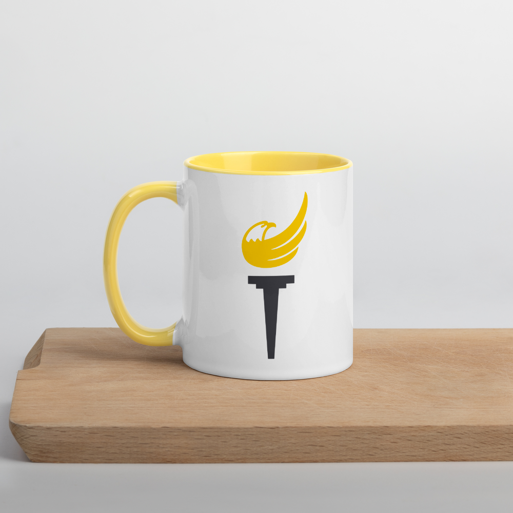 Libertarian Party Torch Mug with Color Inside by Proud Libertarian