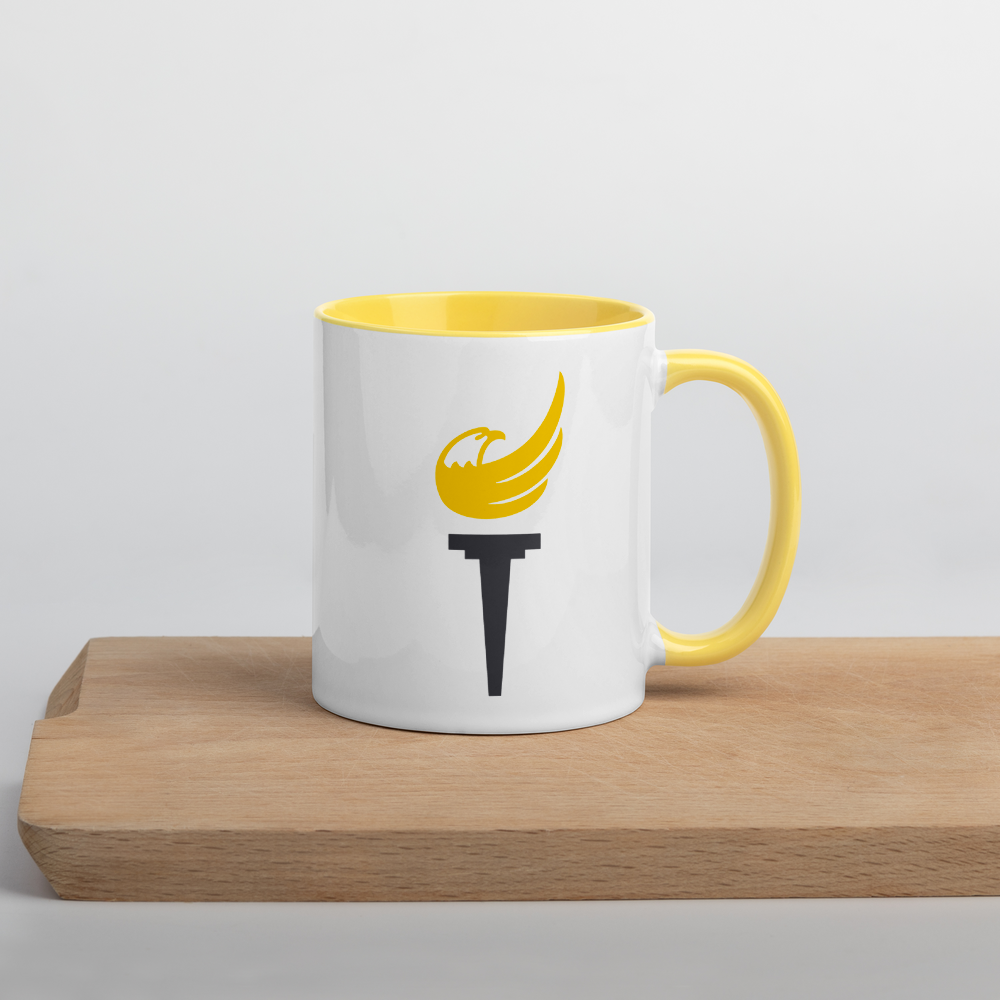 Libertarian Party Torch Mug with Color Inside by Proud Libertarian