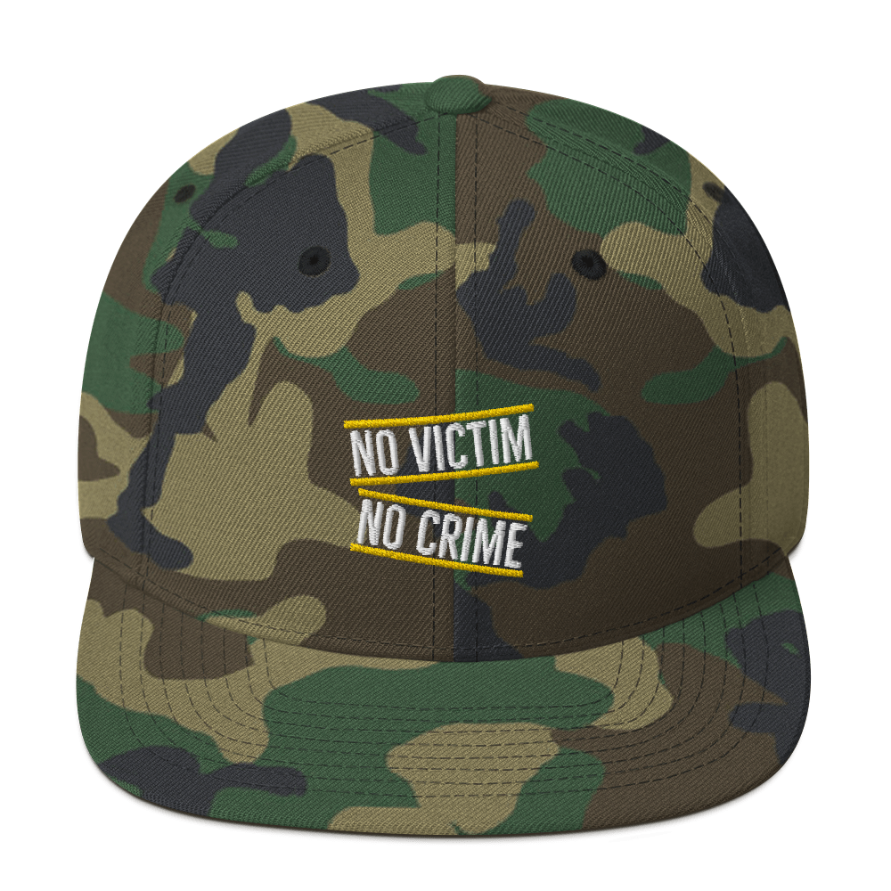 No Victim No Crime Snapback Hat by Proud Libertarian