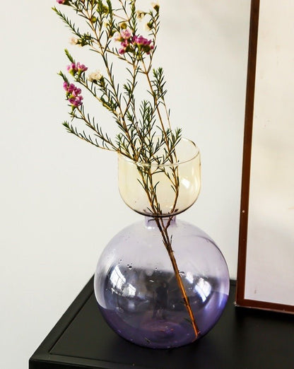 Modern Handblown Glass Vase - Contemporary Decorative Art Glass Vase by INSPECIAL HOME