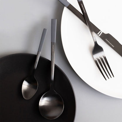 Modern Nordic Matte Black Stainless Flatware Set ( 4 Pcs) by INSPECIAL HOME