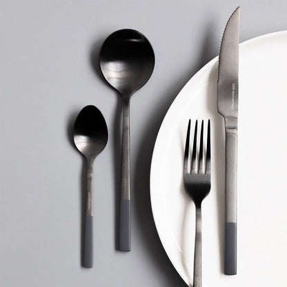 Modern Nordic Matte Black Stainless Flatware Set ( 4 Pcs) by INSPECIAL HOME