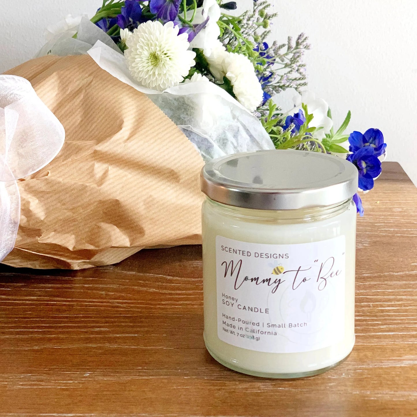 "Bee" Happy | Mommy to "Bee" Soy Candle - Honey Scent by Scented Designs Candle Company