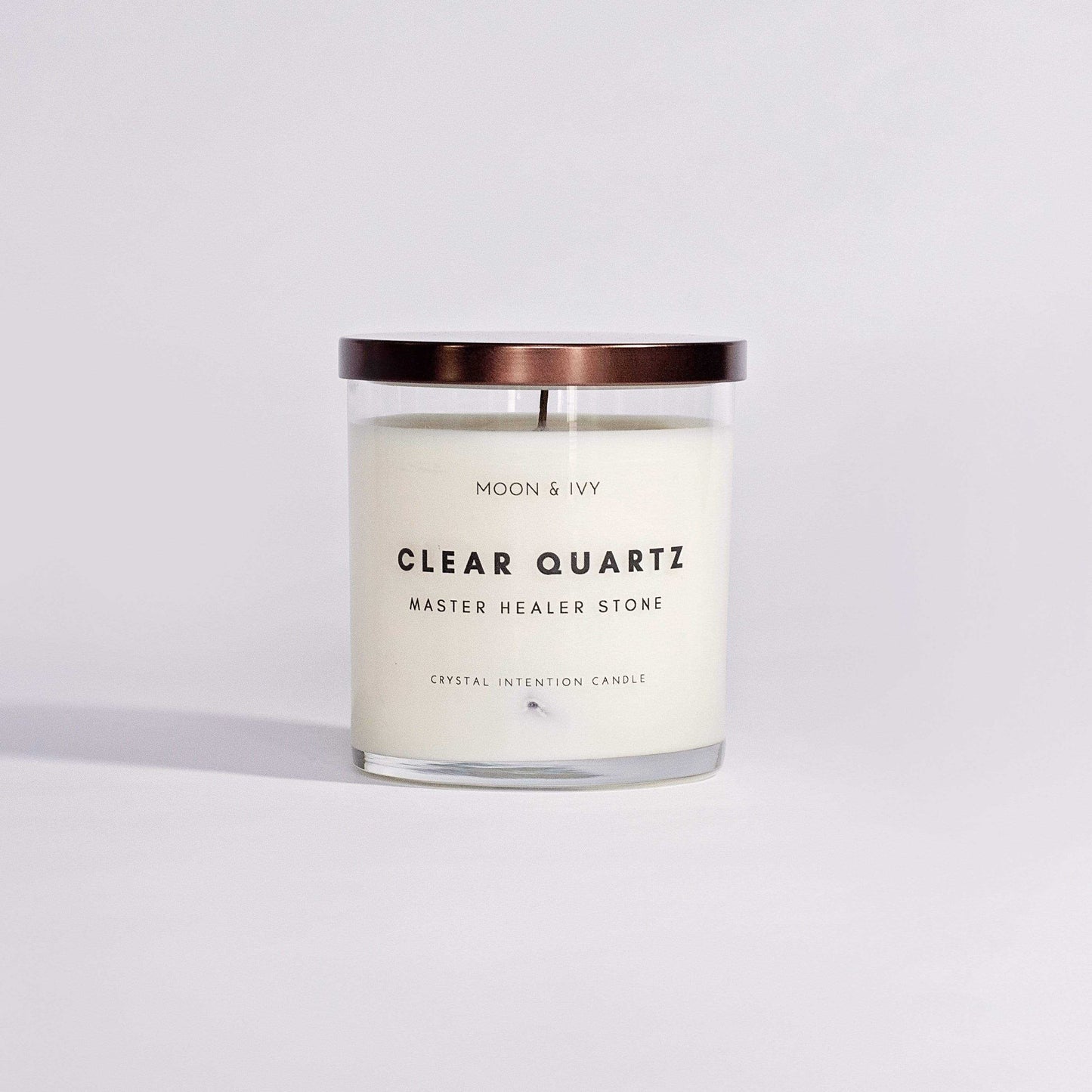 Clear Quartz Crystal Intention Candle by Moon & Ivy