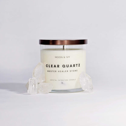 Clear Quartz Crystal Intention Candle by Moon & Ivy