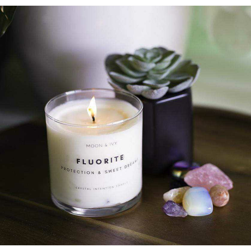 Fluorite Crystal Intention Candle by Moon & Ivy