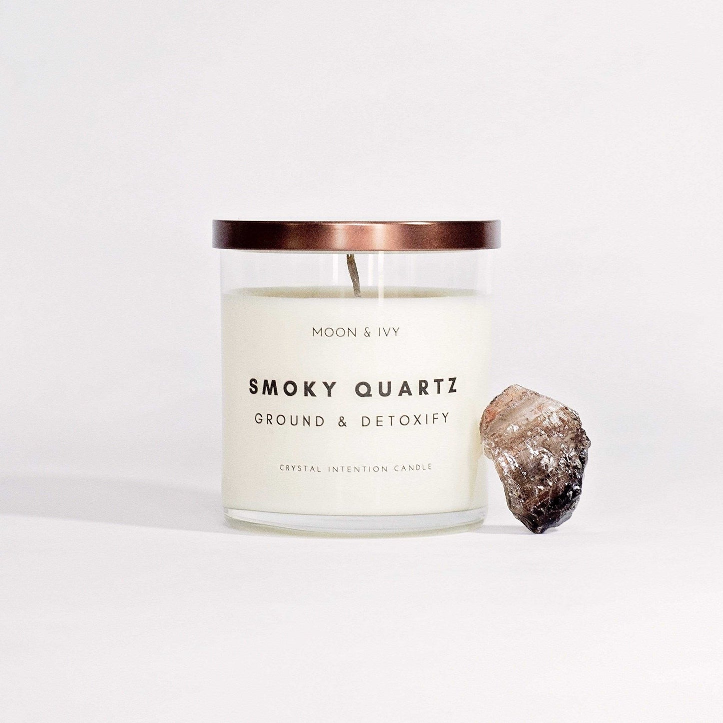 Smoky Quartz Crystal Candle by Moon & Ivy