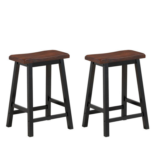 24 Inch Height Set of 2 Home Kitchen Dining Room Bar Stools-Coffee by VYSN