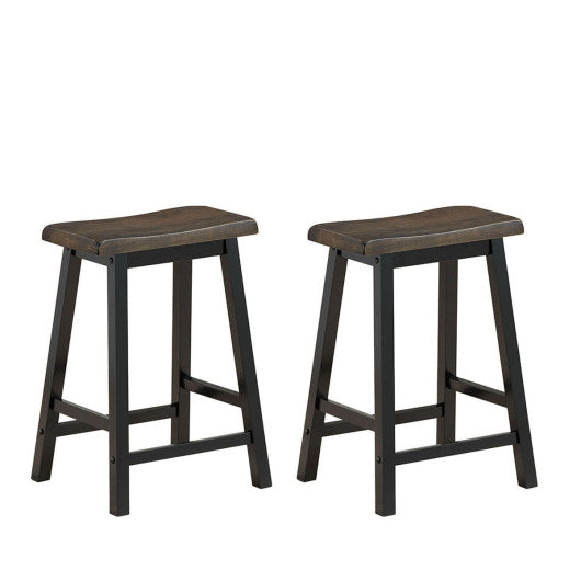 24 Inch Height Set of 2 Home Kitchen Dining Room Bar Stools-Gray by VYSN