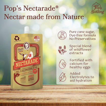 Nectarade® Hummingbird Nectar, Ready to Use 8.5oz by Pop's Birding