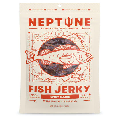 Neptune Jerky - 'Spicy Cajun' Wild Alaska Pollock Jerky (2.25OZ) by The Epicurean Trader