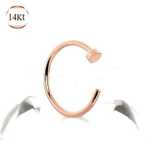 14Kt Rose Gold Nose Hoop Ring by Fashion Hut Jewelry