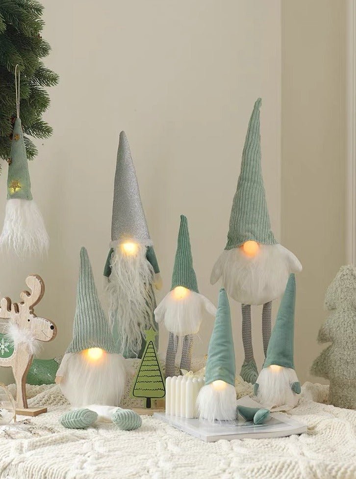 Nordic Christmas Gnomes Elves Dolls Ornaments Decors with Led Lights by INSPECIAL HOME