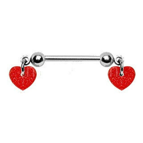 Red Hearts Nipple Bar by Fashion Hut Jewelry