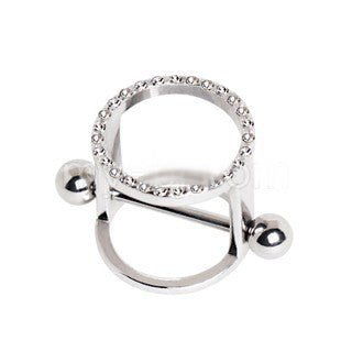 316L Stainless Steel Show Girls Jeweled Cylinder Nipple Jewelry by Fashion Hut Jewelry