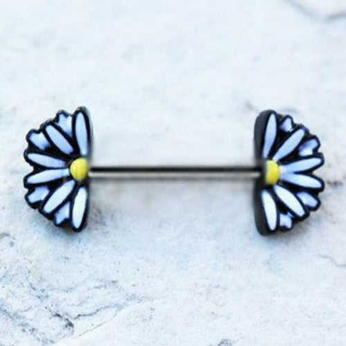 316L Stainless Steel Daisy Nipple Bar by Fashion Hut Jewelry