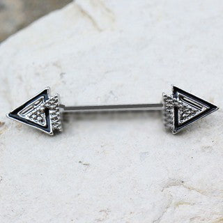 316L Stainless Steel Modern Multi-Triangle Nipple Bar by Fashion Hut Jewelry