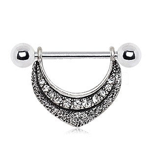 316L Stainless Steel Lavish Lace Nipple Shield by Fashion Hut Jewelry