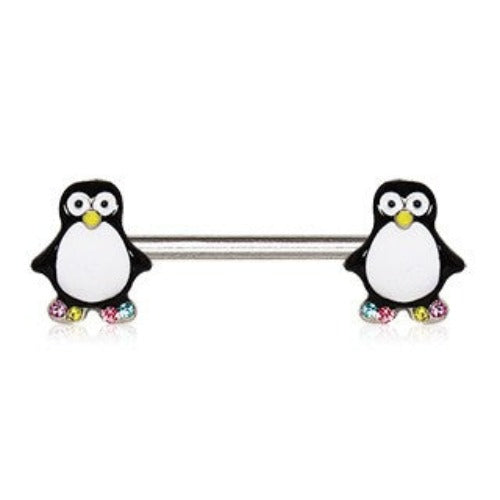 316L Stainless Steel Adorable Penguin Nipple Bar by Fashion Hut Jewelry